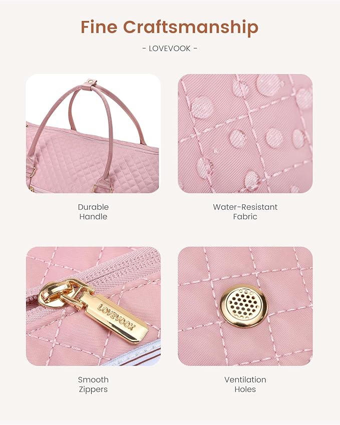 LOVEVOOK Convertible Garment Bag for Travel with Shoe Pouch, Carry On Garment Duffel Bag with Toiletry Bag, 2 in 1 Hanging Suitcase Suit Bag, Waterproof Weekender Bag for Women Travel, Wedding, Pink