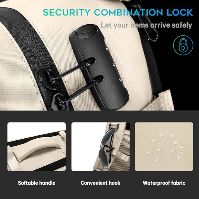 FUTURE AESTHEICS Travel backpack Carry-on Travel Backpack For Women Men Flight Approved Business Weekender Overnight Waterproof Daypack (off-white)