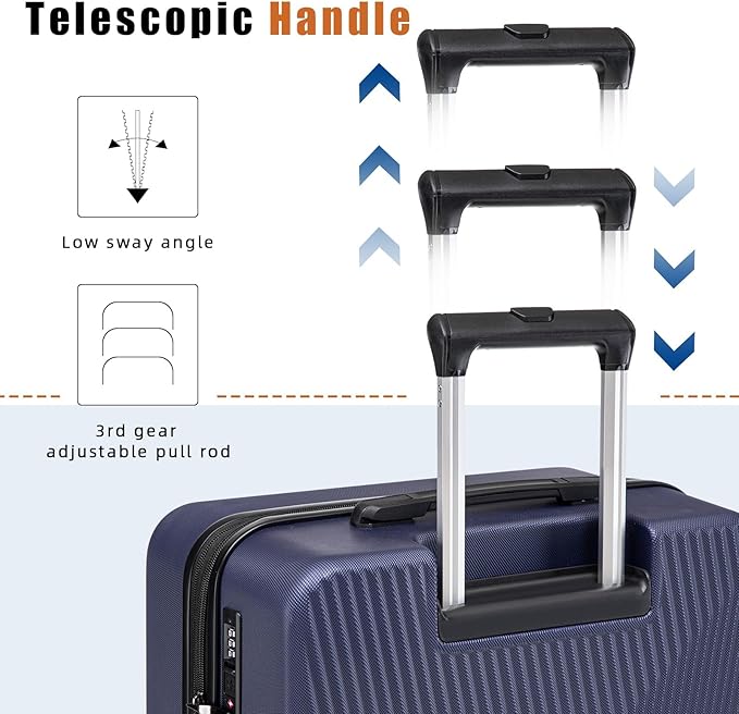 Expandable Luggage Sets 5 Piece,Suitcases with Detachable Wheels,ABS Hard Case Luggage with TSA Lock Spinner Wheels,Carry On Luggage Set