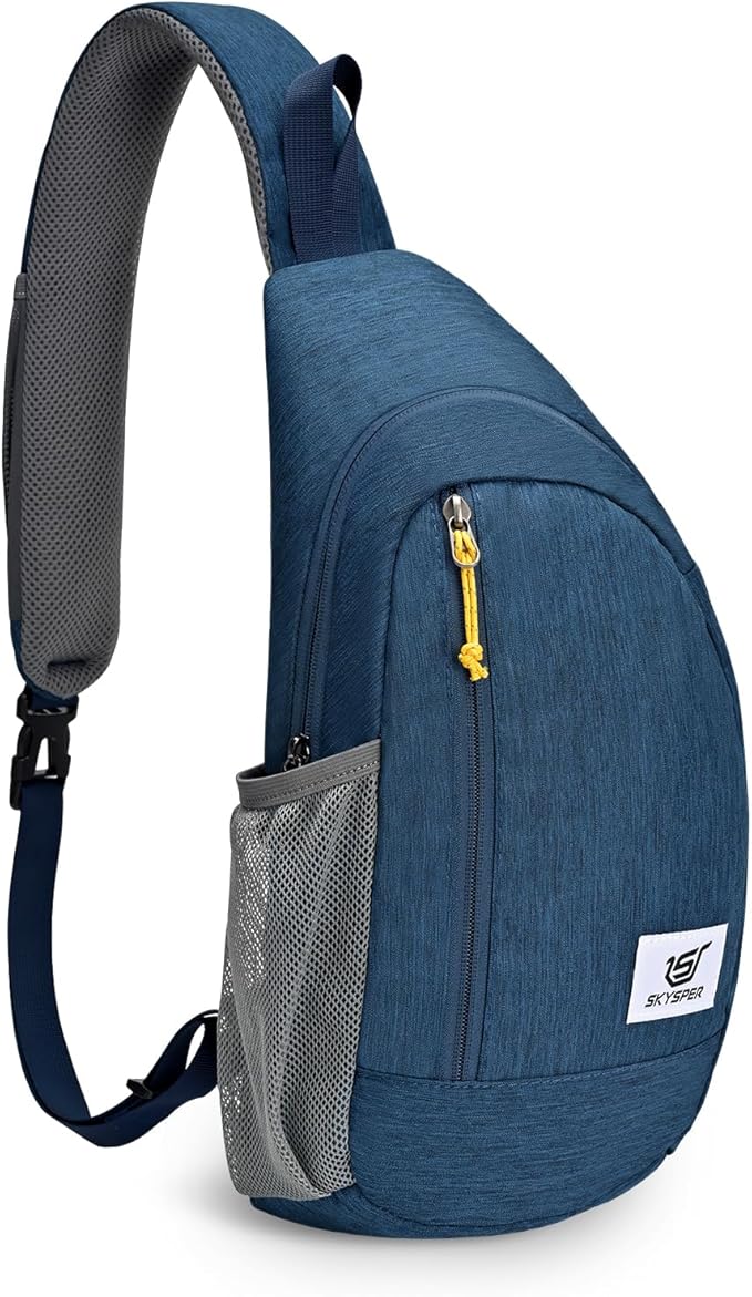 SKYSPER Sling Bag RFID Crossbody Sling Backpack Cross Body Shoulder Travel Bag Hiking Daypack for Women Men(Blue)