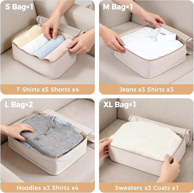 BAGAIL 9 Set Packing Cubes with Packing List Luggage Packing Organizers for Travel Accessories