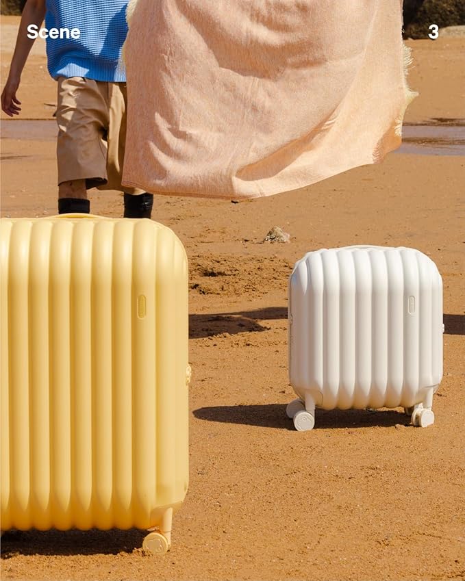 artrips Checked Luggage 24 Inch, Lightweight Hard Shell Suitcase with Spinner Wheels, Medium Travel Suitcase for 4–7 Day Trips, White