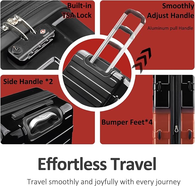 Carry on 20inch Luggage with Spinner Wheels, Lightweight PC+ABS Hard Shell Suitcases, Expandbale Storage & TSA Aprovel Lock
