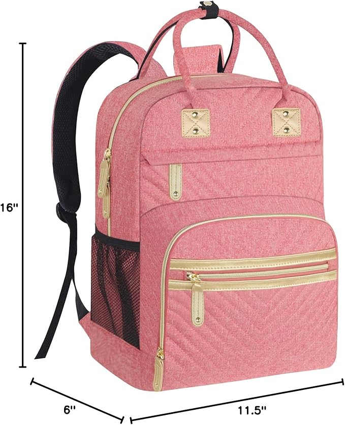 Tenot Baby Diaper Bag Backpack Tote for Women Large Capacity with Insulated Pockets Multifunctional Waterproof Diaper Bags For Baby Girl Boy Mama Maternity Travel Bag Pink