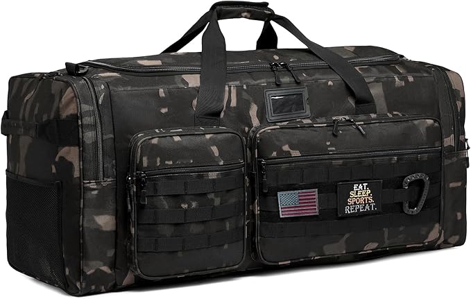 130L Extra Large Duffle Bag for Men, Heavy Duty Duffle Bag for Travel, Large Sports Gym Equipment Bag for Hockey Football Soccer Baseball Basketball & Team training, Dark CM