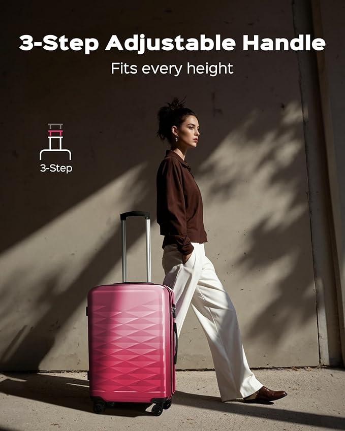 Suitour luggage sets 3 piece,Hardside Lightweight Suitcase Sets with Spinner Wheels & TSA lock,20/24/28 in Large Suitcase