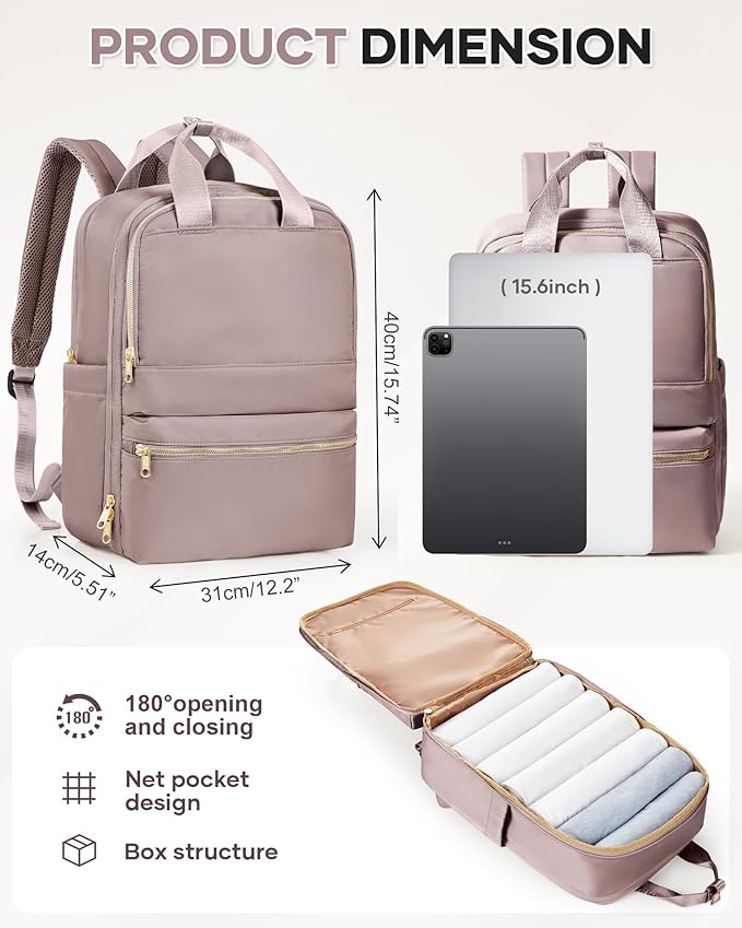 wepadre Carry On Backpack For Women Men Flight Approved Waterproof Travel Backpack With Laptop Compartment Personal Item Bag For Airlines Anti Theft Gym Backpack Casual Daypack Backpacks