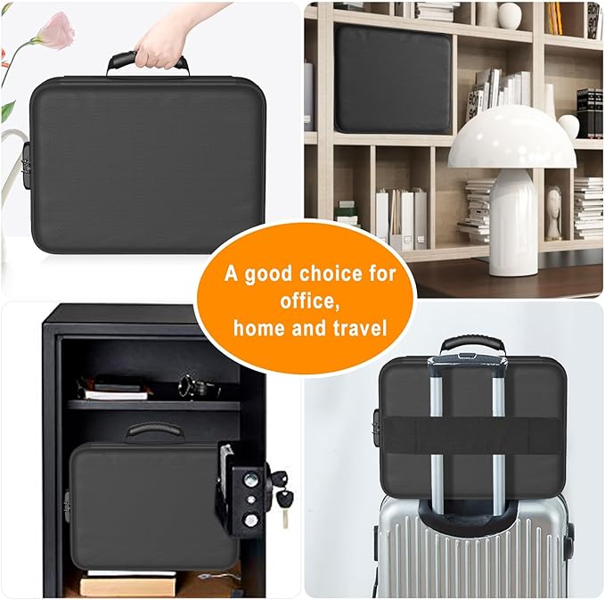 DocSafe 5200°F Document Organizer with Lock, Upgraded Heat Insulated Fireproof＆Water-Resistant Box 8 Layers File Organizer, Portable Home Travel Safe Storage for Important Documents and More