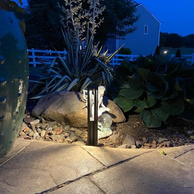 LEONLITE 10-Pack 3W LED Low Voltage Path Lights Aluminum 3000K Black | Landscape Pathway Lights, Outdoor Landscape Lighting for Driveway, Garden, 12-24V AC/DC, ETL, IP65 Waterproof, Warm White