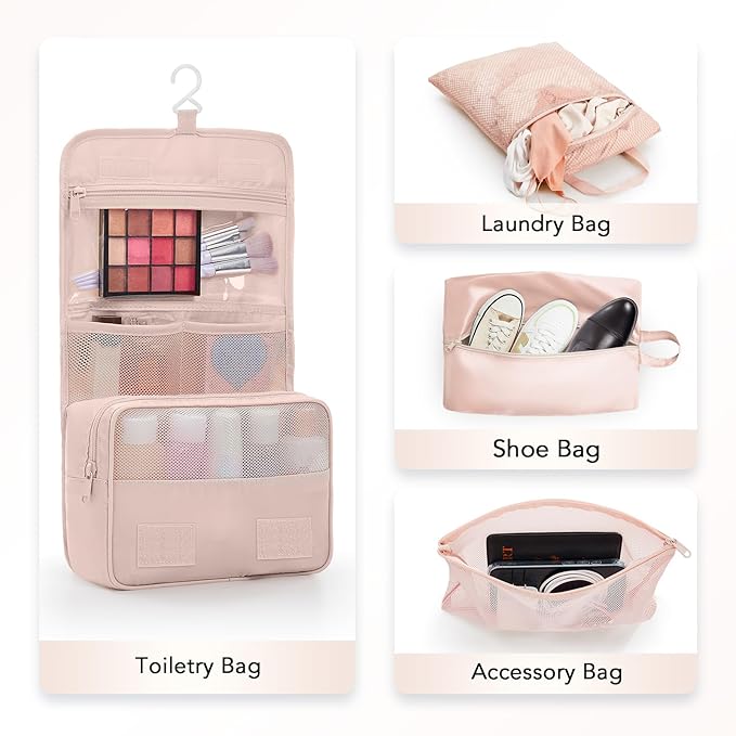 OlarHike 10 Set Compression Packing Cubes for Travel Gifts Women Mom,Luggage Clothes Organizer for Travelers,Airplane/Cruise/Car/Train Travel Essentials,Compressible Expandable Saver Space Bags(Beige)