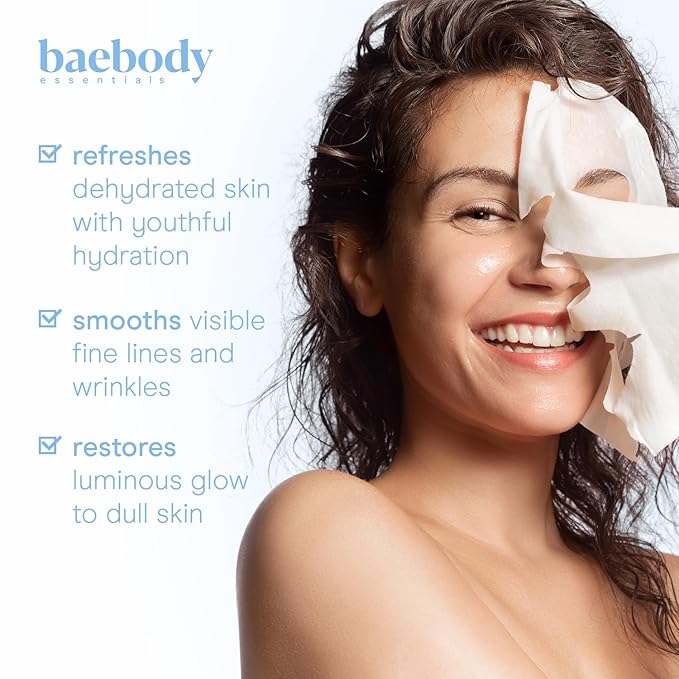 Baebody Snail Mucin Mask (6 pcs) - Hydrating Face Mask Sheet with Hyaluronic Acid - Moisturizing Face Mask for Youthful Skin - Korean Face Mask Inspired - Anti Aging Face Masks Skincare Korean