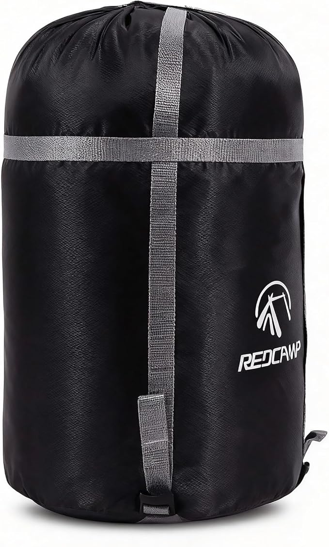 REDCAMP Sleeping Bag Stuff Sack, Black M, L, XL and XXL Compression Sack, Great for Backpacking and Camping