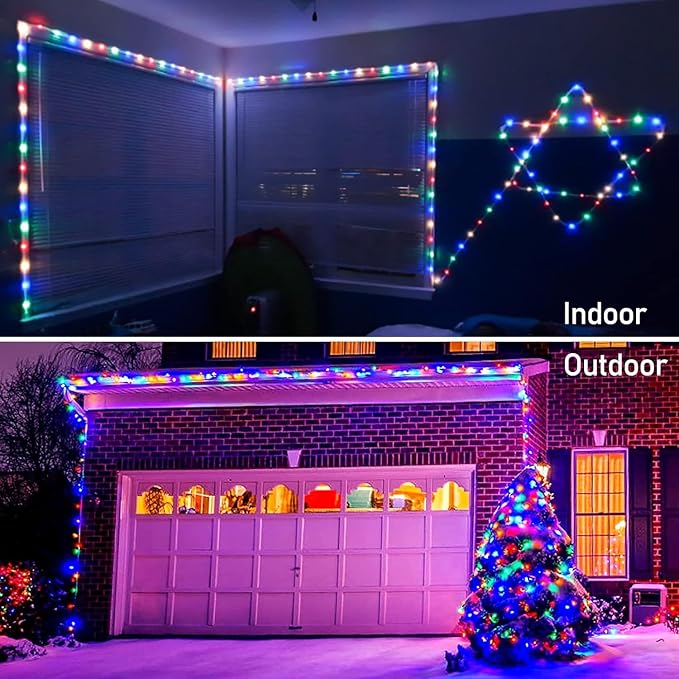 LED Rope Lights Battery Powered String Lights Outdoor with 8 Modes | 120LED 40ft Battery Operated Fairy Lights with Remote &Timer, IP65 Waterproof for Holiday Wedding Patio Decoration, 2Pack