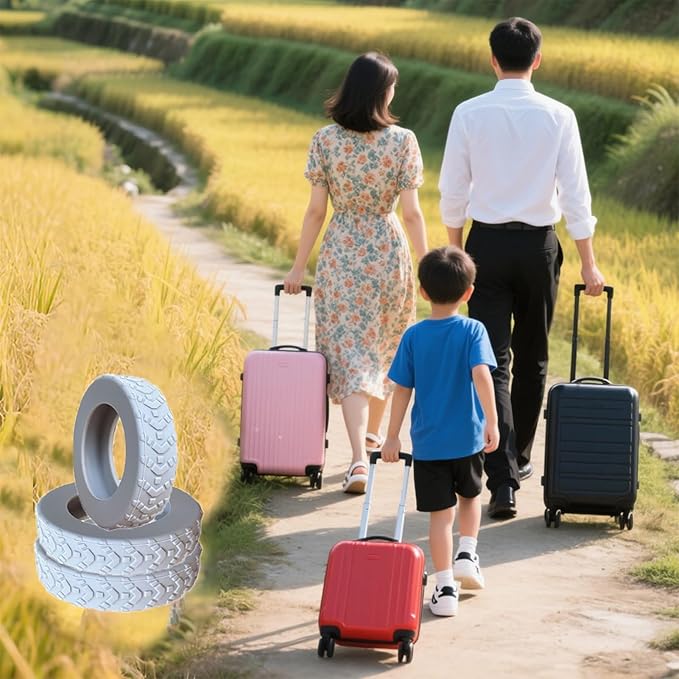 16 Pcs Upgrade Luggage Wheel Covers,Silicone Luggage Wheel Cover, 2-2.4 inches Carry-On Suitcases or Office Chair Caster, Scratch-Resistant and Noise-reducing design,Essential Travel Accessories(Grey)