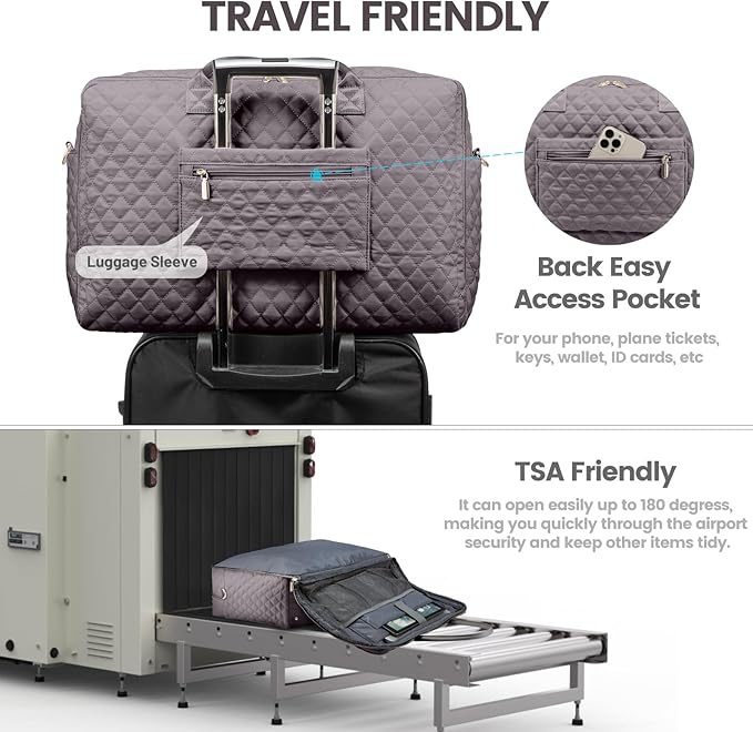 LOVEVOOK Travel Duffle Bag - Women's Weekender Carry On Overnight Laptop & Gym Bag With Toiletry/Shoe Pocket, Hospital Labor Bag