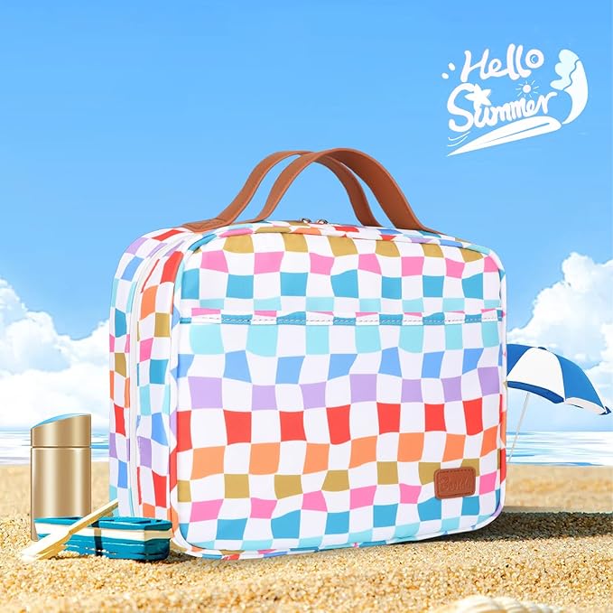 Bosidu Hanging Travel Toiletry Bag,Large Capacity Cosmetic Travel Toiletry Organizer for Women with 4 Compartments & 1 Sturdy Hook,Perfect for Travel/Daily Use/Christmas