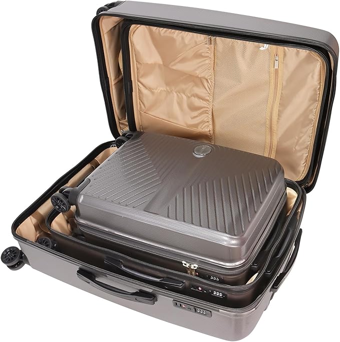 Luggage Set 3 Pieces -Suitcase Set - Luggage with Wheels - Check-in Luggage - PC + ABS Durable Suitcase Rotating Silent Wheels 3-Piece 20/24/28 Mint Green (grey)