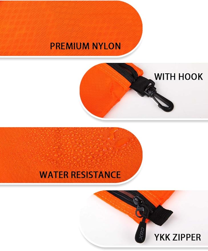 GOX Small Toiletry Bag for Men Bulk Cosmetic Bag Dopp Kit Carry On Zipper Pouch Organization Nylon Small Packing Sack Water Repellent(Orange)