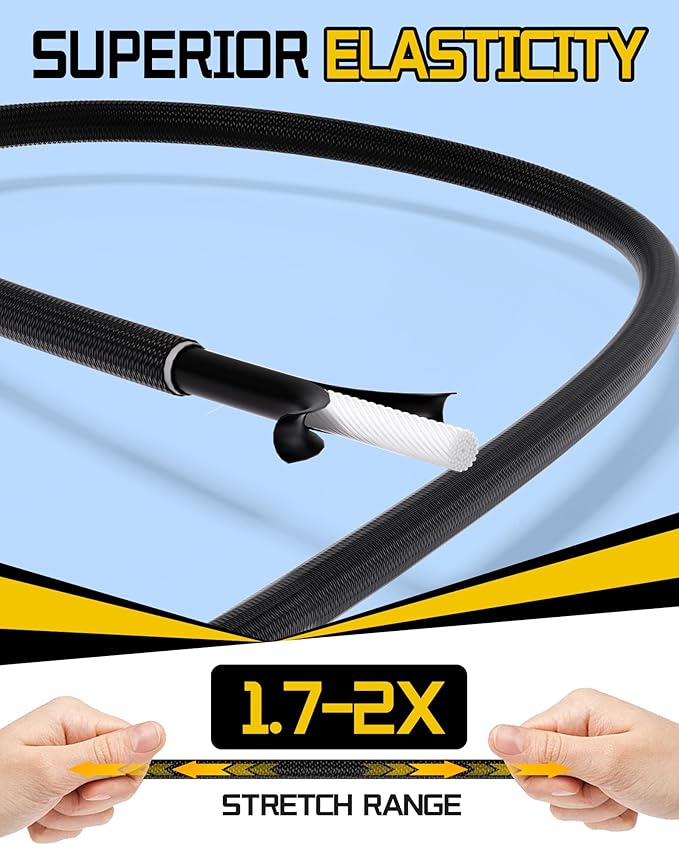 8 Pcs 12 Inch Adjustable Carabiner Bungee Cords with Hooks, Easy to Adjust from 7" to 12", Black Bungee Straps with UV-Resistance & Superior Elasticity for Cargo, Bike, Luggage, Carts, Truck, etc