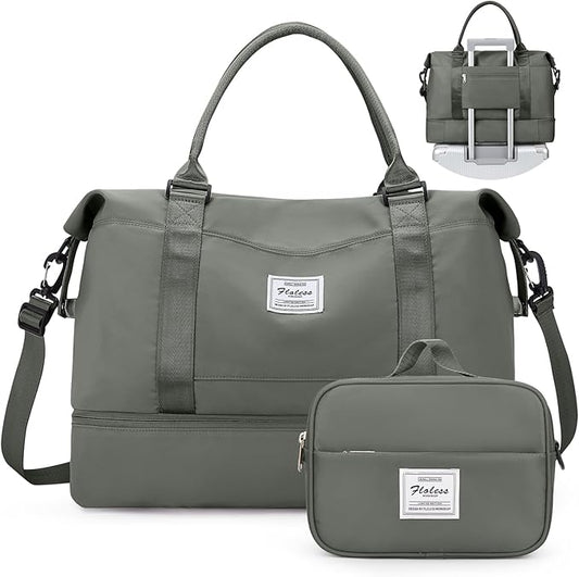 Weekender Bags for Women,Personal Item Travel Bag with Shoes Compartment,Overnight Travel Duffel Bag with Toiletry Bag