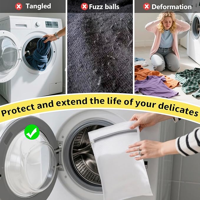 150L Laundry Bag Backpack with 3 Sizes Mesh Wash Bags and Shoulder Straps Foldable Clothes Hamper Bag with Drawstring Closure for College, Apartment, Laundromat (Yellow)