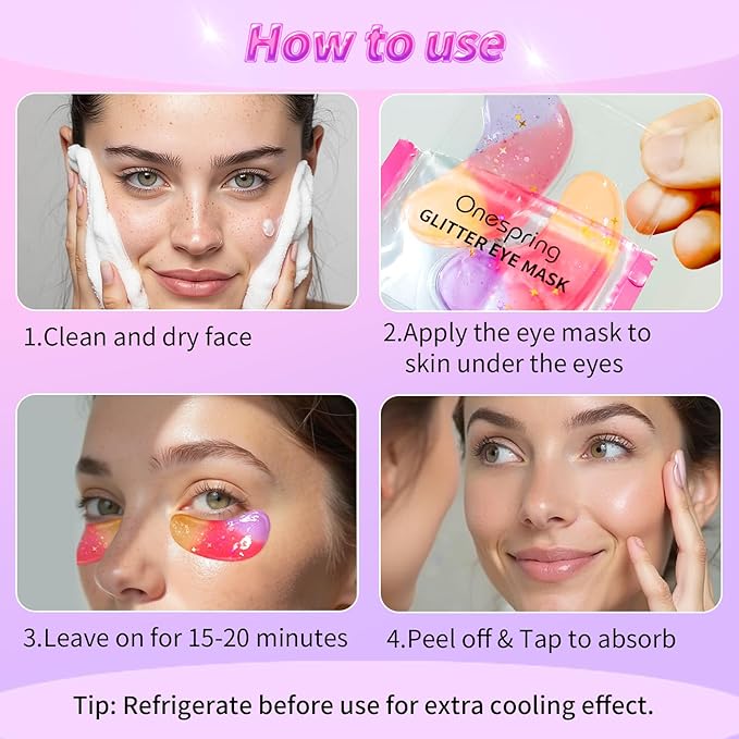 Eye Masks (24 Pairs) - Gift for Her - Tri-color Under Eye Patches for Dark Circles, Puffiness, Wrinkles, Soothing & Hydrating, Skincare Eye Gel Pads, Beauty Essential for Women, Easter Basket Stuffers