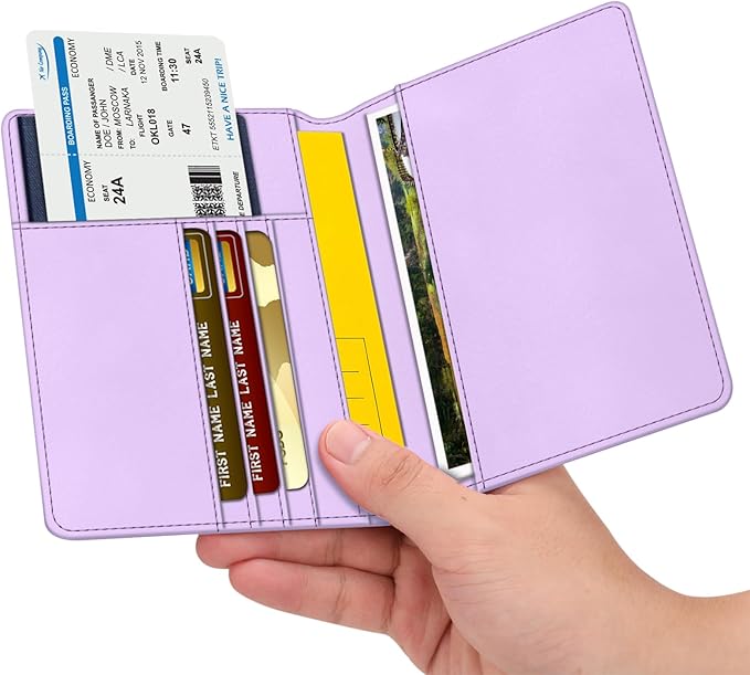 FINTIE Passport Holder, Slim Travel Wallet RFID Blocking Card Case Cover Passport Cover Protector Essentials with Credit Card Slots for Women/Men | Slim, RFID Blocking, Card Case Cover, Essentials, Credit Card Slots