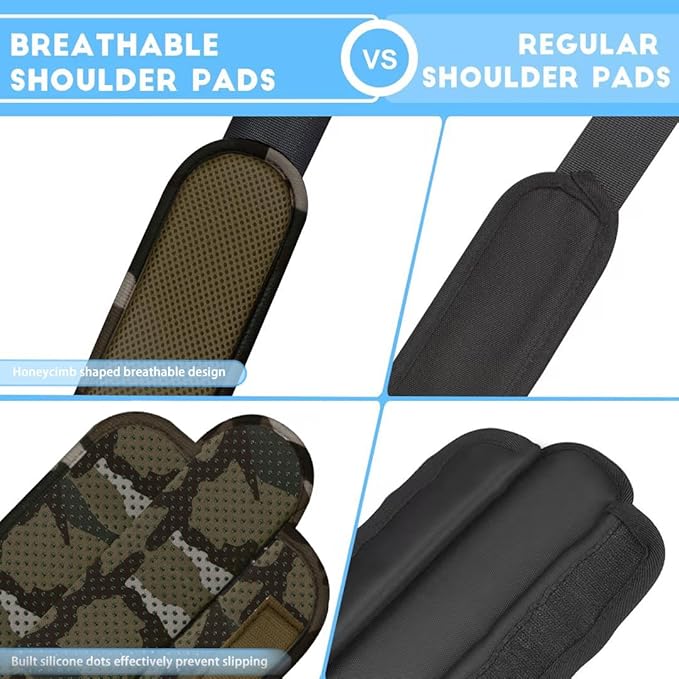 ZINZ 2-Pack Universal Shoulder Pad with Ultra thick Cushion for Bag Luggage Bag Crossbody, Plus Long & Anti-Slip & Breathable,Camouflage green-2pack