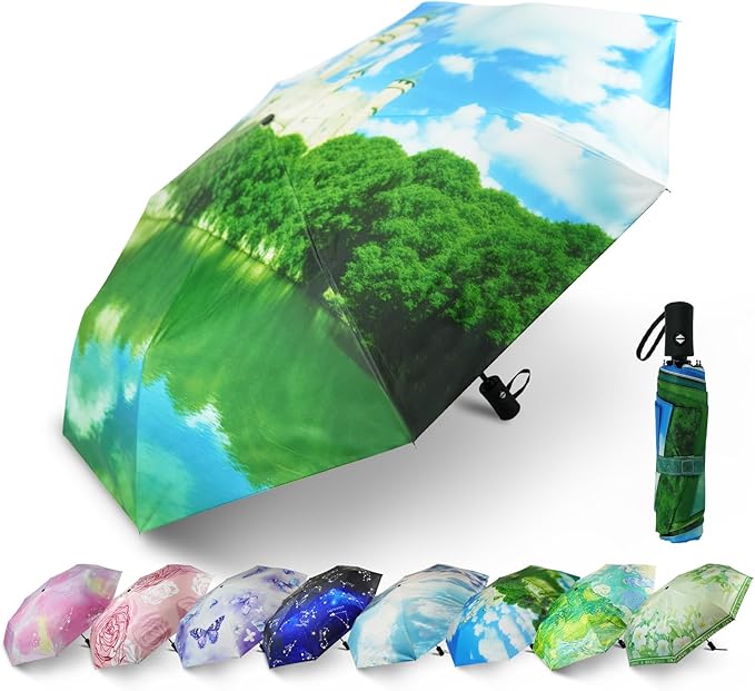 SY COMPACT Travel Umbrella Windproof Automatic Umbrellas Small Compact UV Sun Protection Factory Outlet Umbrella