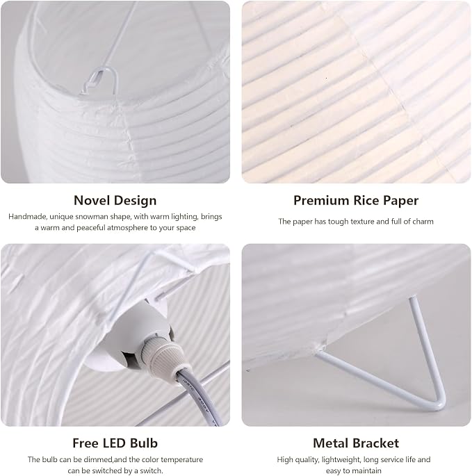 Small Rice Paper Lamp, Japanese Lamp Lantern Table Lamp, Paper Table Lamp, Lantern Lamps for Desk Bedrooms Bedside Night Light (Tower)