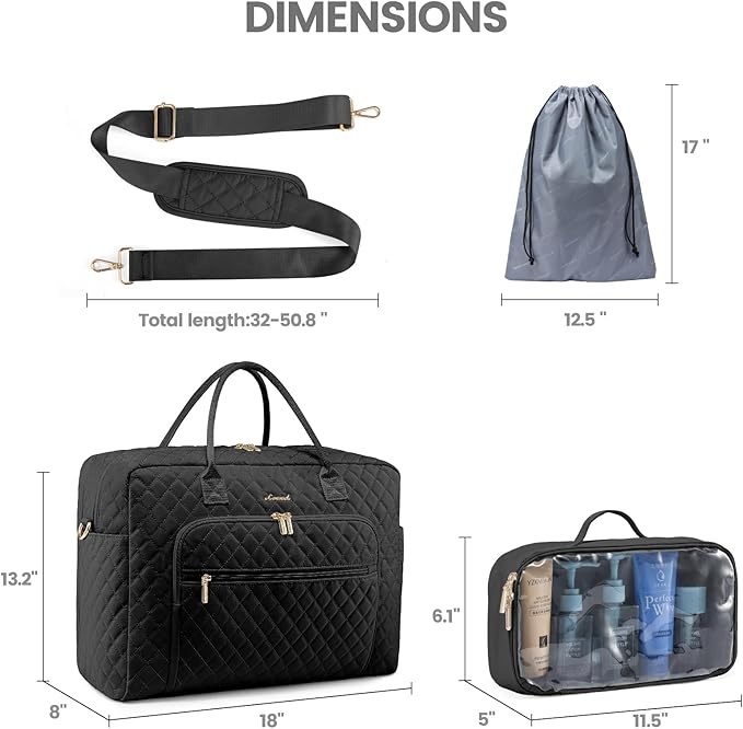 LOVEVOOK Travel Duffle Bag - Women's Weekender Carry On Overnight Laptop & Gym Bag With Toiletry/Shoe Pocket, Hospital Labor Bag