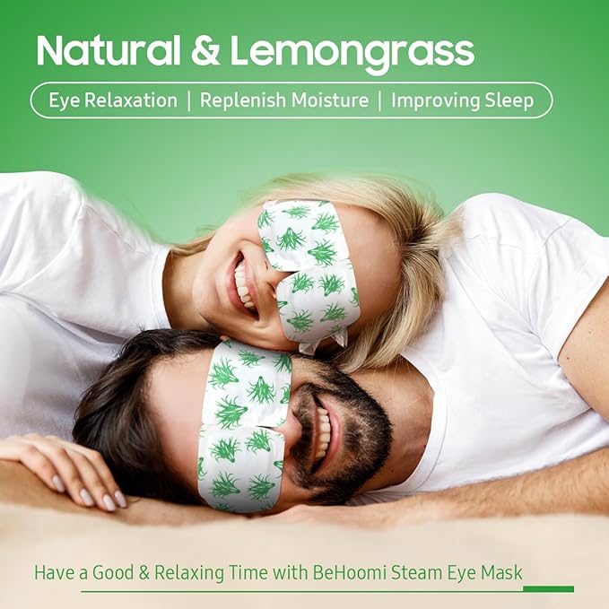 20 Packs Steam Eye Mask, Heated Eye Mask Warm Compress for Eyes, Disposable Self Heating Steam Mask Sleep, Spa, Travel Essentials & Relaxation Gifts for Women, Stocking Stuffers (Lemongrass)