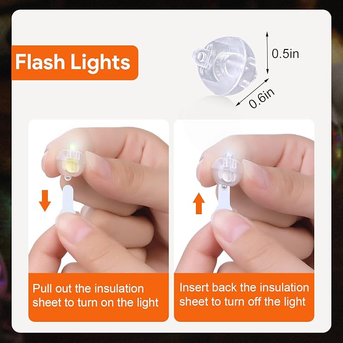 100pcs Balloon Lights, Long Standby Time Mini Ball Light, Round LED Multicolor Twinkling Ball Lamp for Paper Lantern Balloon Party Wedding, Birthday and Festival Christmas Decorative Lights