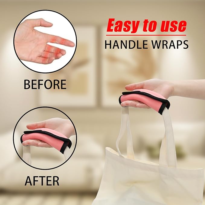 2pcs Pink Luggage Handle Wraps For Suitcase - Soft Suitcase Handle Covers for Travel Accessories（ Bright Color for Suitcase Tags Identifiers ）