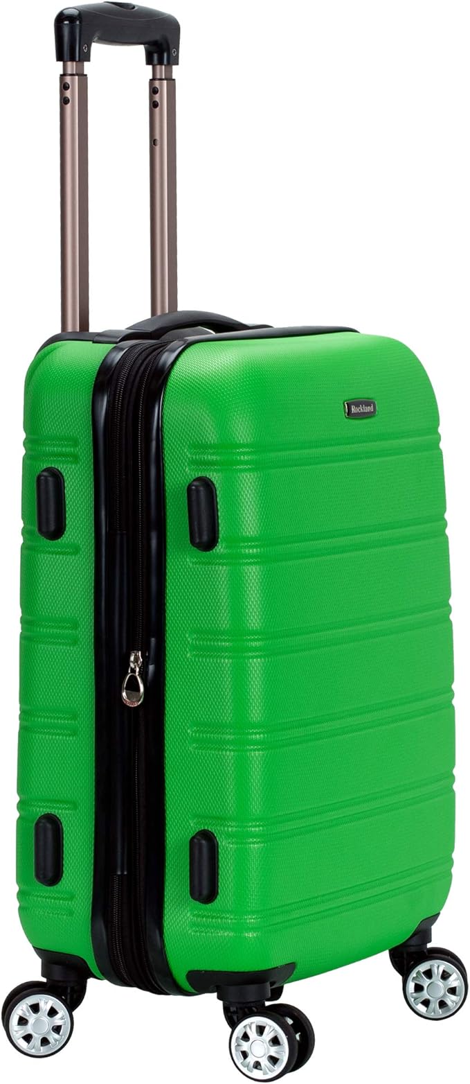 Rockland Melbourne Hardside Expandable Spinner Wheel Luggage, Green, Carry-On 20-Inch
