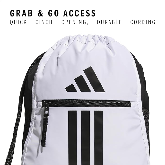 adidas Alliance Sackpack – Drawstring Backpack for Sports, Small Gym Bag