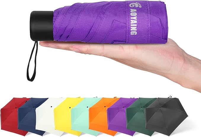GAOYAING Compact Travel Umbrella with Case Sun&Rain Lightweight Small and Compact Suit for Pocket