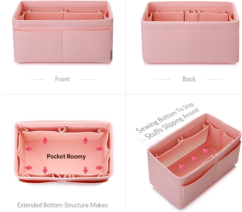 ZTUJO Felt Purse Organizer, Multi Pocket Bag in Bag Organizer For Tote & Handbag Shaper, Speedy 30, Speedy 35 and Speedy 40