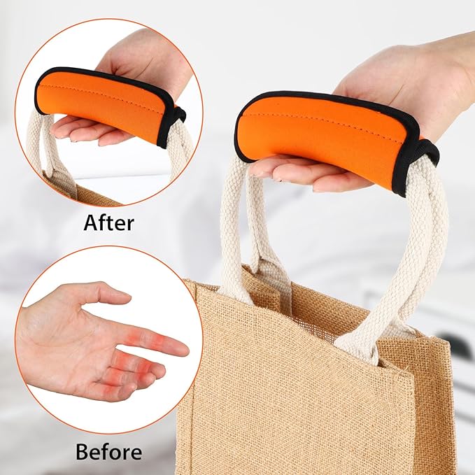 2 Pack Luggage Handle Wraps for Suitcase, Bright Color Comfort Soft Handle Covers Suitcase Luggage Handle Wrap Luggage Tag Wraps Travel Accessories (Orange)