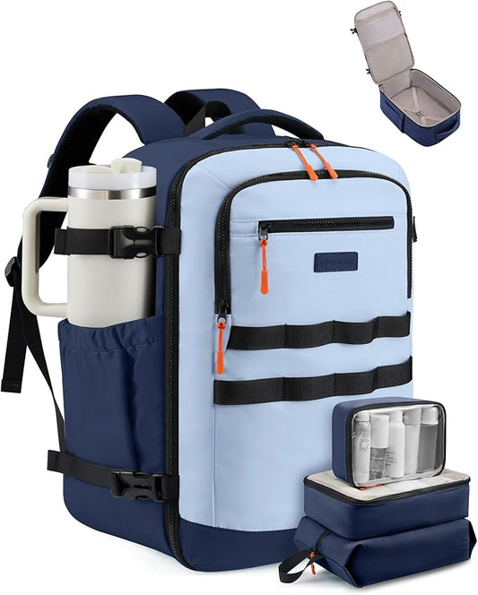 LOVEVOOK 40L Travel Backpack for Women & Men, TSA Approved Carry On Backpack with 3 Packing Cubes, Waterproof Personal Item Bag Fits 17" Laptop, Weekender Essentials Overnight Backpack for Trip