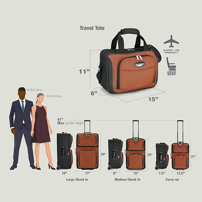 Travel Select Amsterdam Softside Expandable Luggage with Rolling Wheels, Gray, 4-Piece Set (15/21/25/29)
