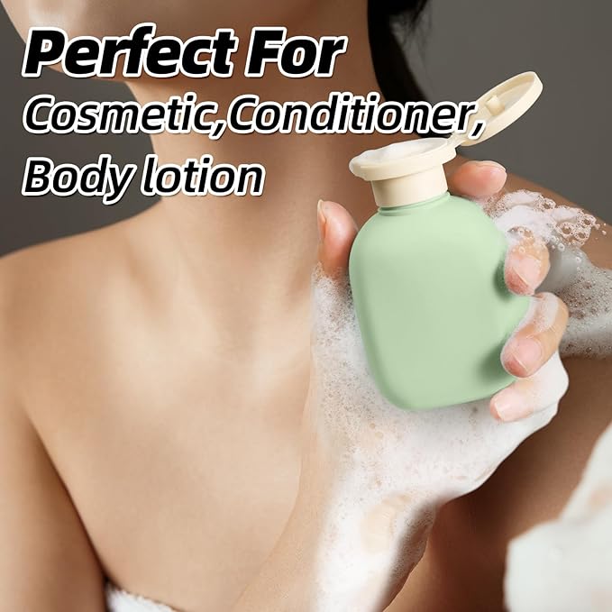 ASEVAT 3.4oz Travel Bottle with Flip Cap, Leak Proof Squeeze Bottles, Refillable Plastic Travel Containers for Creams, Lotion, Foundation, Shampoo, Conditioner