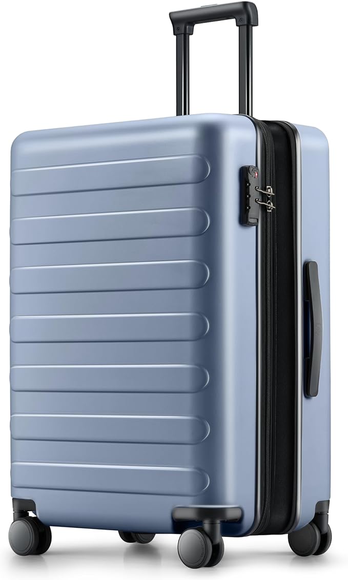 NINETYGO Medium Checked Luggage 24 Inch, Checking In Luggage with Smooth Spinner Wheels, Expandable, Hard Shell PC Suitcase, Lightweight Travel Luggage, TSA Approved (Shadow, Rhine Max)