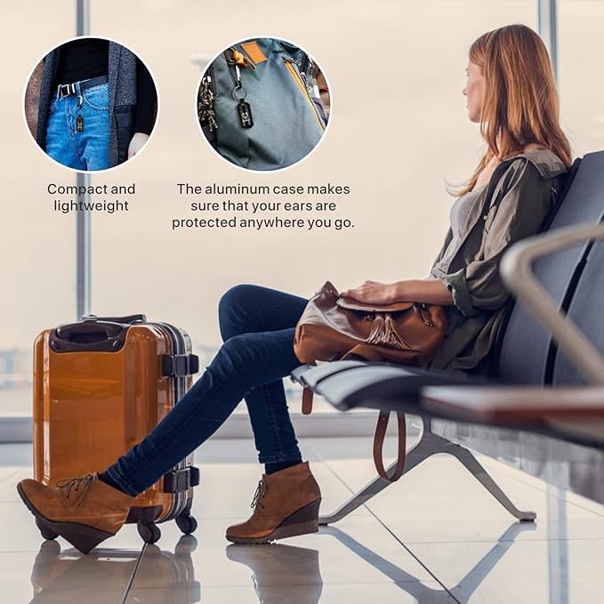 Airplane Ear Plugs Pressure Relief Earplugs 2 Pairs, Prevent Ear-Pain & Reduce Noise 25dB - Flight Essentials, Reusable Soft Plane Earbuds for Adult/Kids 12+, Travel Ear Protection Air Plugs