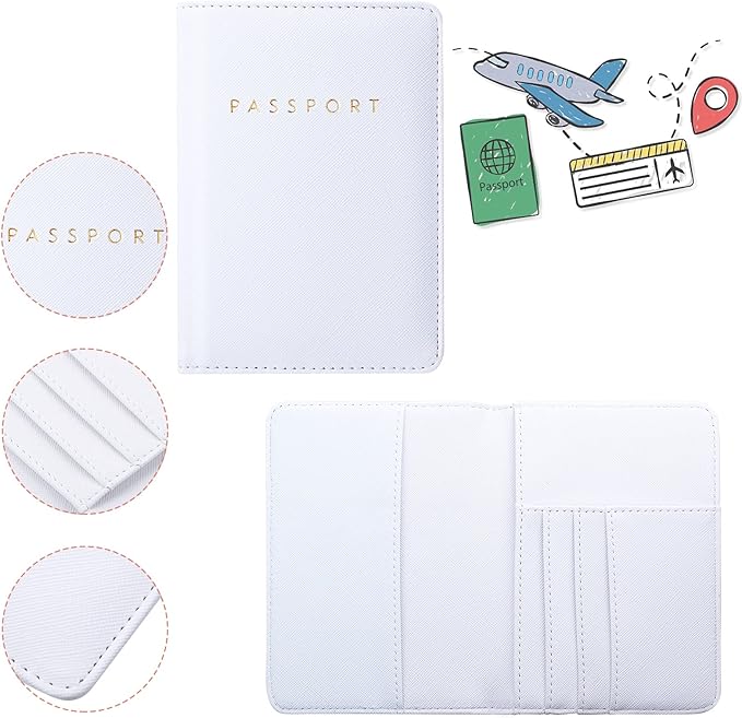 2 Pcs Passport Cover Holder for Travel Waterproof Leather Passport Wallet Case Book Travel Cruise Essentials for Women Men | 2 Pieces, Bridal, Holder, Waterproof, Holder Covers, Travel Wallet