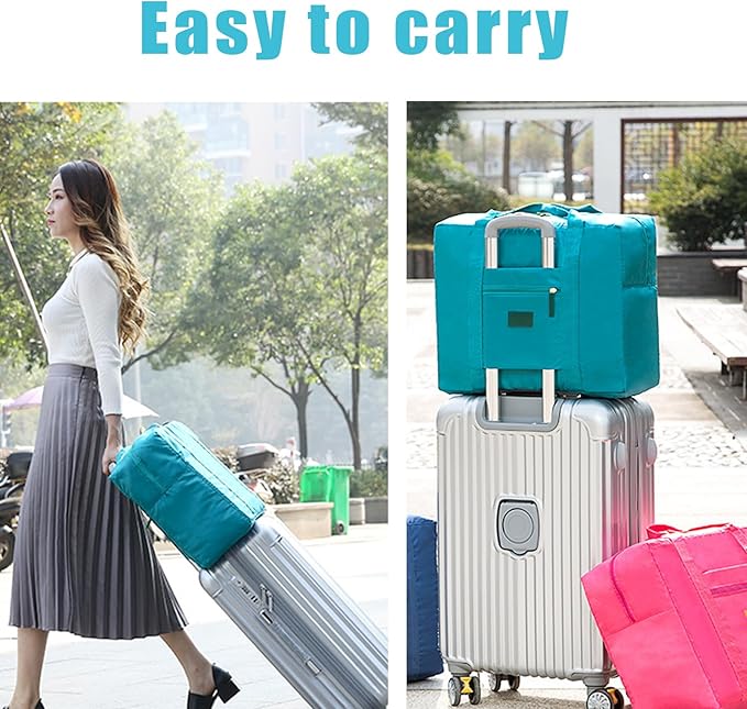 Travel Duffel Bags 12 PCS Foldable Travel Bag Tote Carry on Luggage Waterproof Sports Gym Bag Lightweight Large Weekender Overnight Bag for Women and Men (12 PCS)