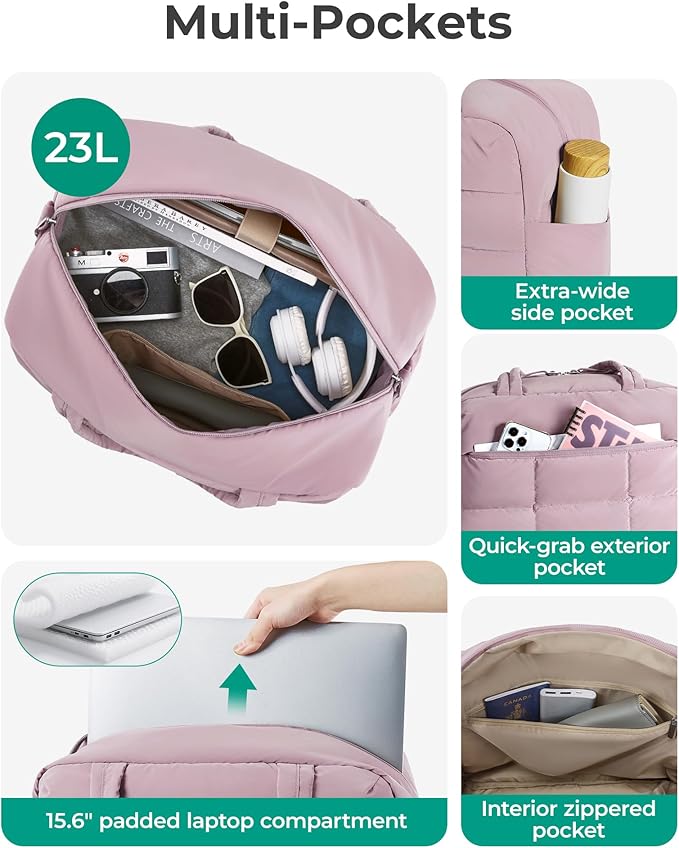 BAGSMART Gym Bag for Women, Carry on Travel Duffel Bag, Water-resistant Weekender with Shoe Compartment for Gym Travel Work, Purple, Medium