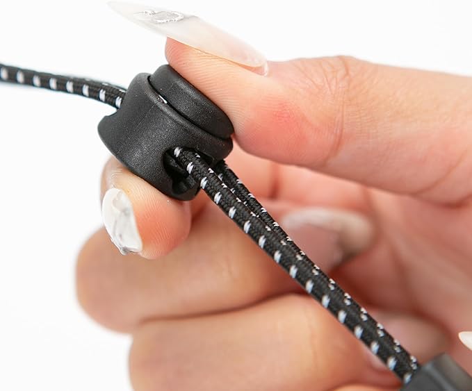 4pcs Climbing Stick Holder, Hiking Trekking Pole Backpack Bungee Straps, Adjustable Elastic Cord Ropes Lanyard Fixing Buckle for Ski Walking Outdoor Mountaineering Outdoors Carry Tie Accessory Black