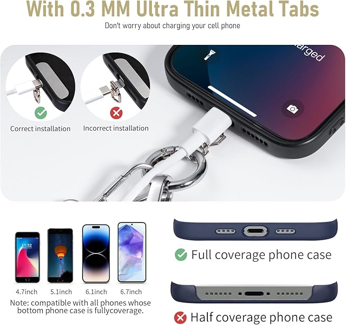 Tiostep Clip and Go Strap for Phone with Wallet Crossbody Phone Lanyard and Detachable Checkered Bag with ID Window and RFID Pouch for Daily Travel.