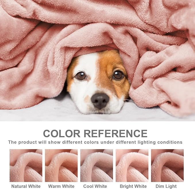 Hansleep Fleece Dusty Pink Full Blanket, Super Soft Flannel Fuzzy Plush Cozy Blanket for All Seasons, Dusty Pink, Full 84x90 Inches